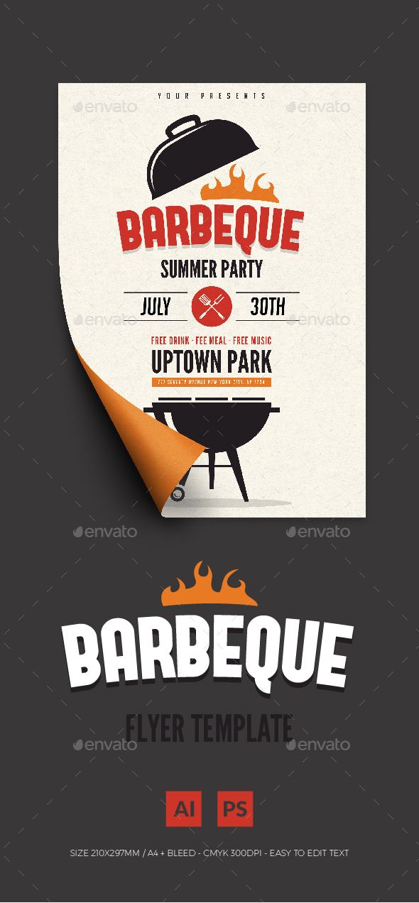 bbq summer party flyer ai illustrator party flyer and flyer template barbeque flyers