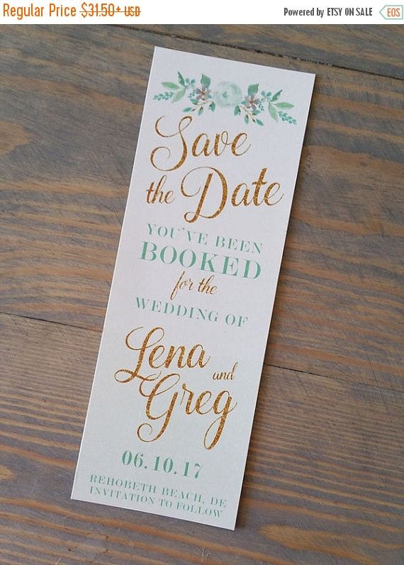 mint bookmark save the date save the date bookmark mint and faux