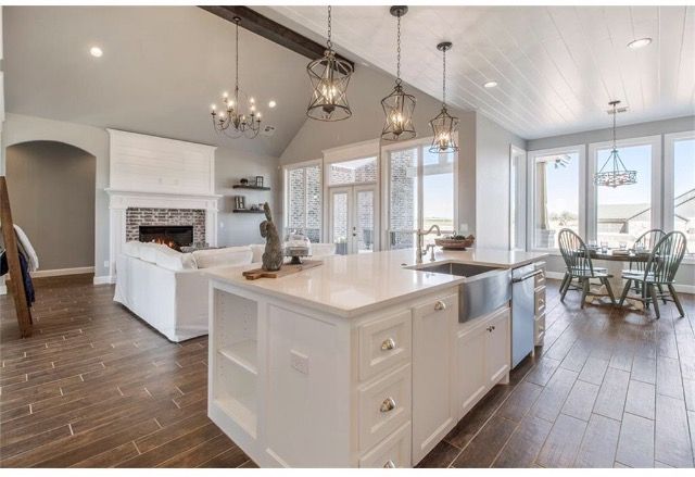 Open floor plan. Logan county farmhouse. Oklahoma farmhouse. Farmhouse