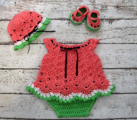 Chica Vestido Crochet Creativedesignsbyami Niño Por Bebé Sandía tdxhCsQr