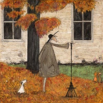 DOG ART PRINT Following the Pumpkin Sam Toft