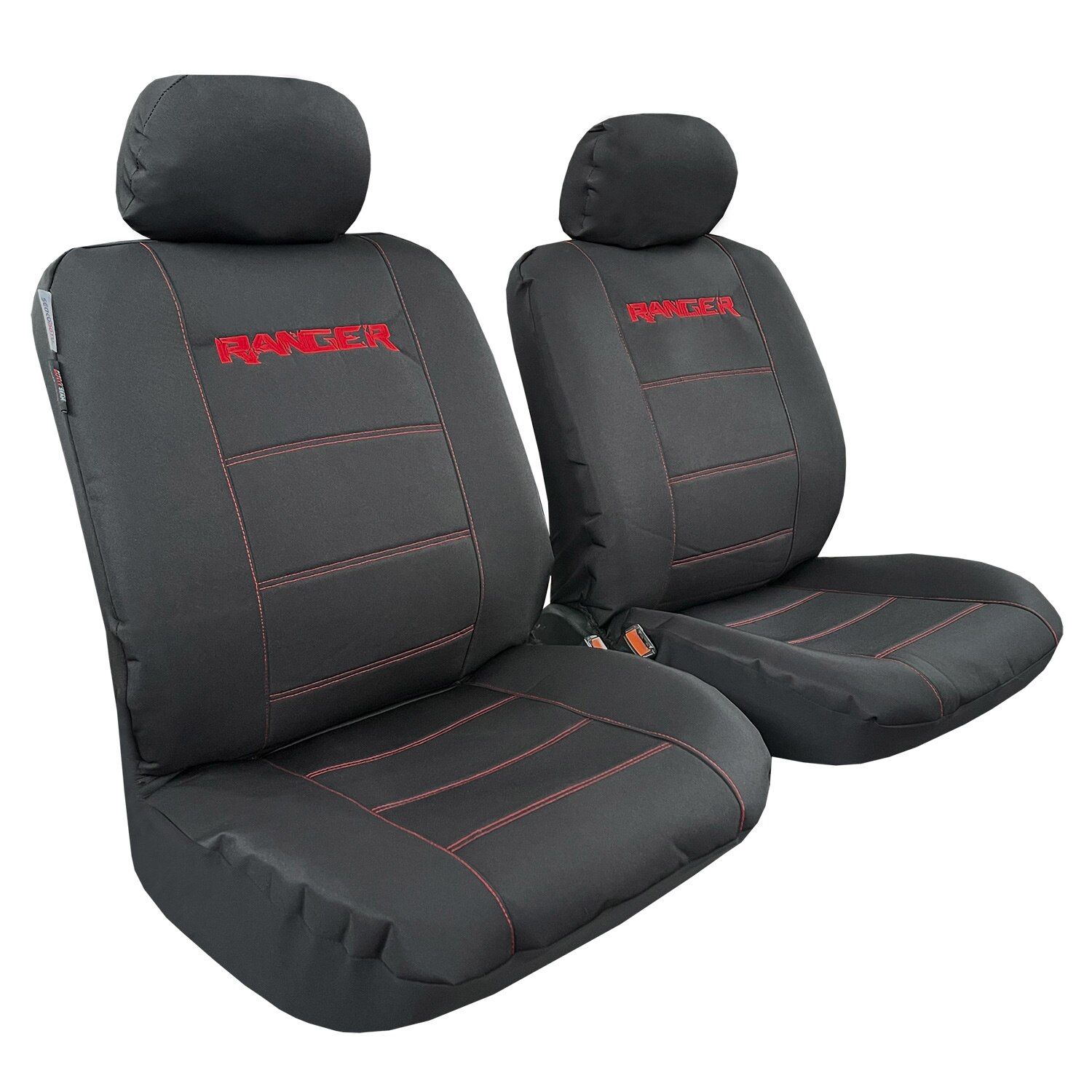Canvas Seat Covers For Ford Ranger Truck, Waterproof Black Front Set