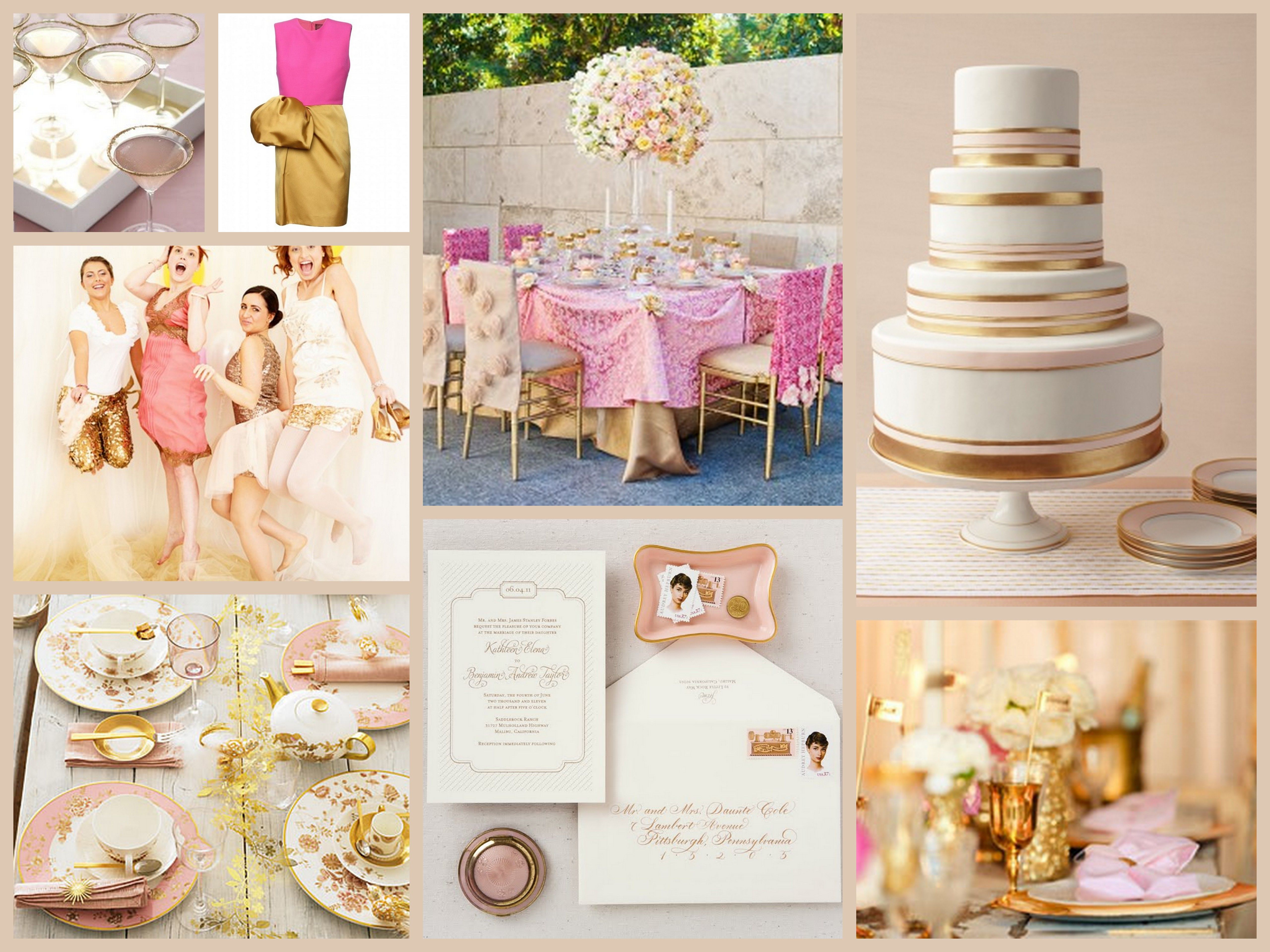 Glitzy Gold Pink Weddings And Rose Pink And Gold Wedding Ideas Glitzy Fantastical Stylings