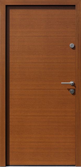 Wooden exterior doors, model 500B, dark oak