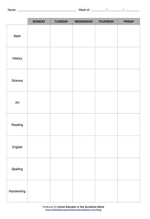 Free Homeschool Weekly Lesson Planning Sheet Homeschool Lesson Plans Template Homeschool Lesson Homeschool Lesson Plans