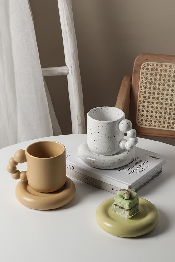 Thick cute aesthetic mug with ball handle design, fashion color mug, adorable coffee mug, Mug Gift Ideas, fashion home decor for table, Instagram feeds decor Coffee Tea, Coffee Cups, Mini Kitchen, Cozy Bedroom, Cute Mugs, Plumping, Pear, Handle, Plates