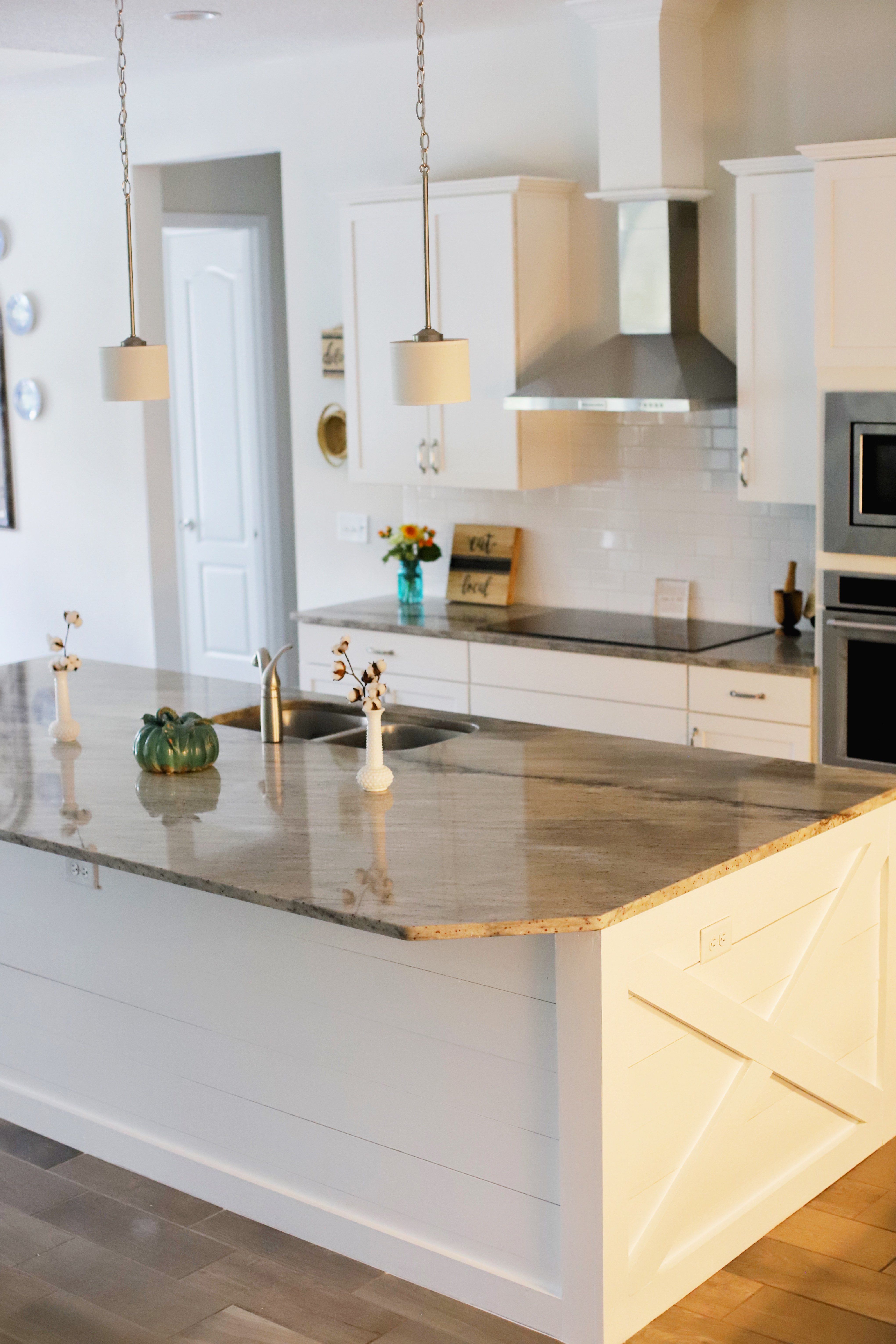 Shiplap Island Beach house kitchen Country kitchen island