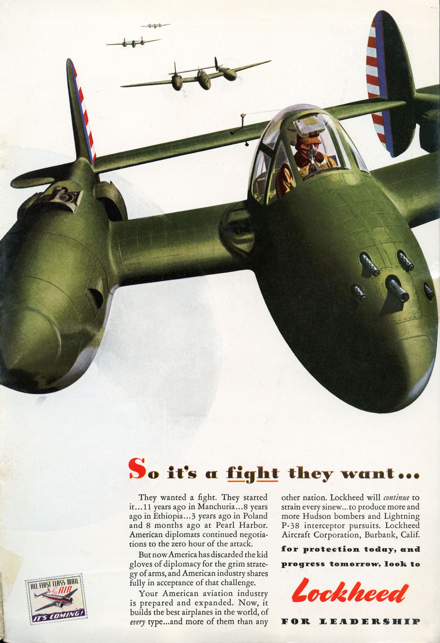 Vintage Lockheed Martin ad (1942) Wwii aircraft, Vintage aircraft