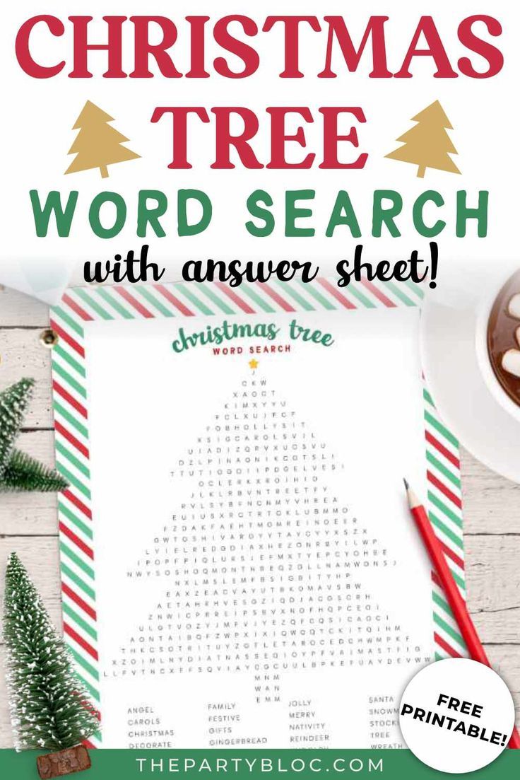 Print out this Christmas Tree Word Search and see how many of the 20 different Christmas-themed words you can find. There's also an answer sheet so you or your kids can get help if they get stuck. It makes a great fee printable Christmas activity sheet for kids and grown ups this holiday season. Merry Christmas! Free Christmas Printables, Christmas Activities, Christmas Themes, Free Printables, Christmas Word Search, Christmas Words, Merry Christmas, Activity Sheets For Kids, Holiday Season