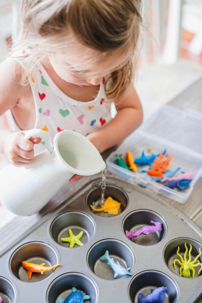 Oct 21, 2020 - Summer in Texas means one thing- water play! And when it’s really, really hot…we have to up our game with ice cube play! Related posts: Flower Potion Sensory Play Ocean Sensory Rice The secret recipe for getting kids to play outside 8 Simple Toys to Inspire Imaginative Play Sensory Games, Sensory Activities Toddlers, Toddler Sensory, Toddler Fun, Infant Activities, Sensory Water Play, Water Play Toys, Sensory Bins, Baby Games