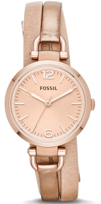 Fossil Georgia Rose Gold Double Leather Las Watch Es3411 Coffre A Bijoux Accessoires - Fossil Double Wrap Leather Watch Fossil Georgia Rose Gold Double Leather Las Watch Es3411 Coffre A Bijoux Accessoires - Fossil Double Wrap Leather Watch
