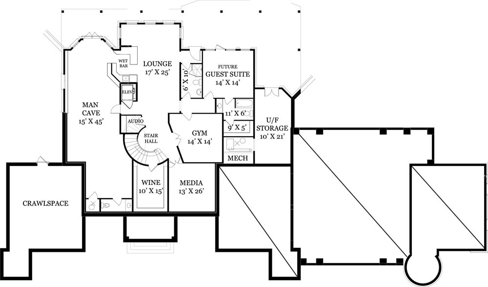 Chastain 4436 4 Bedrooms And 4 Baths The House Designers House Plans Luxury House Plans Basement Floor Plans