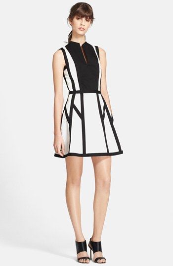 595 Robert Rodriguez Graphic Spear Fit Flare Dress Skater 595 White And Black Skater Dress Robert Rodriguez Graphic Spear Fit Flare