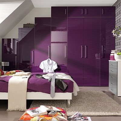 5 Plus Purple High Gloss Wardrobe Welle Mobel 5 Plus High Gloss