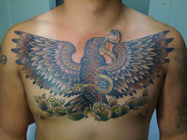 Big Eagle Face Tattoo On Chest Eagle Chest Tattoo Chest Tattoo Men Eagle Tattoos