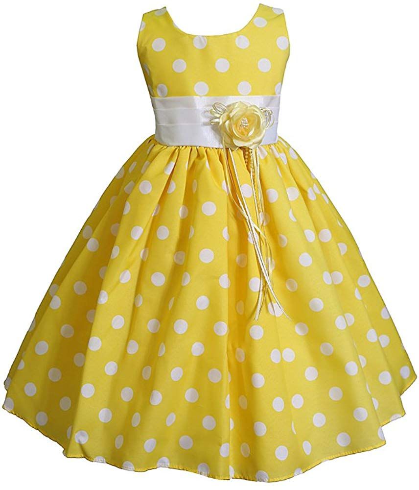 AMJ Dresses Inc Little Girls' Yellow Flower Summer Dress AMJ Dresses Inc Little Girls' Yellow Flower Summer Dress