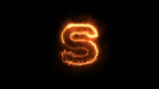 S Letter Fire Text Video Effect