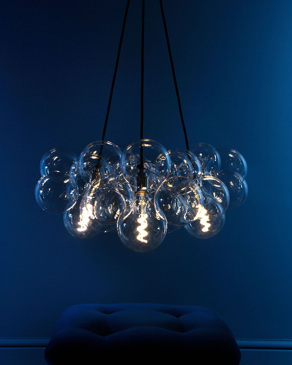 Teardrop Glass Filament 19 Cord Chandelier Teardrop Glass Filament 19 Cord Chandelier
