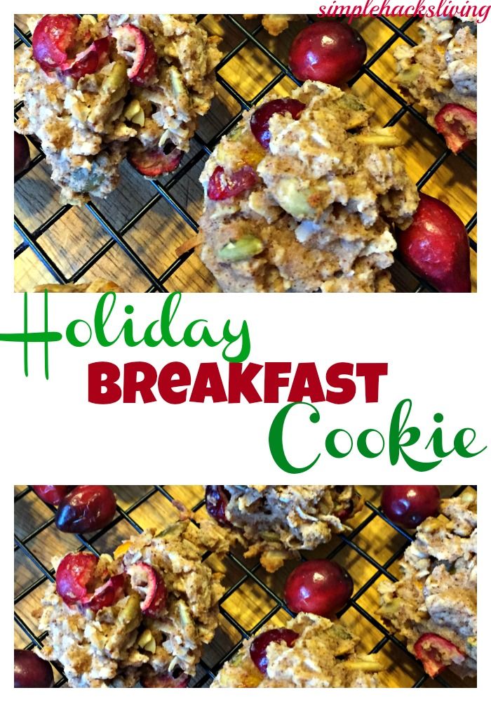 Holiday Breakfast Cookie #TriplePFeature Healthy Holiday Cookies Recipes, Healthy Christmas Cookies, Holiday Recipes Breakfast, Best Holiday Cookies, Christmas Breakfast, Cookies Recipes Christmas, Candy Recipes, Christmas Treats, Dessert Recipes Easy