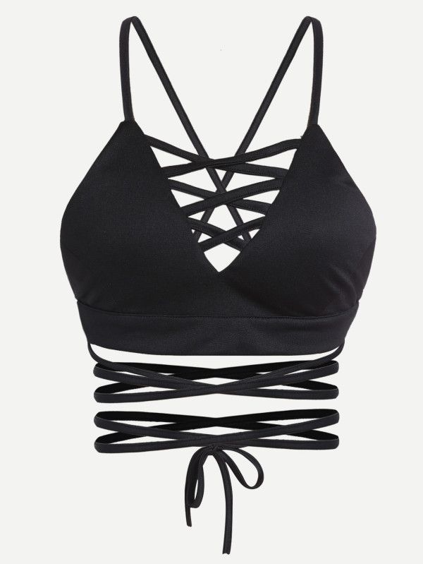 Shop Criss Cross Lace-Up Bra online. SheIn offers Criss Cross Lace-Up Bra & more...
