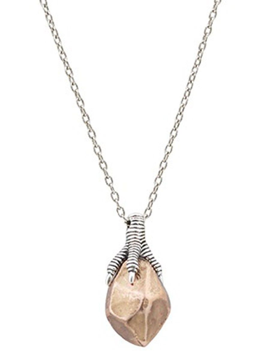 house of harlow talon and metal stone pendant necklace in rosegold