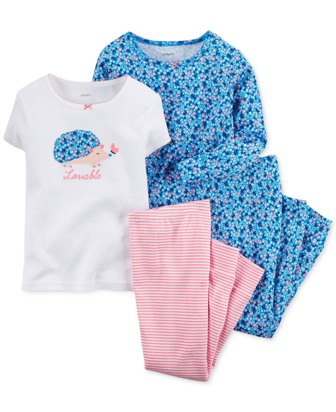 Carter's Girls' or Little Girls' 4-Piece Hedgehog Pajama Set & Reviews ...