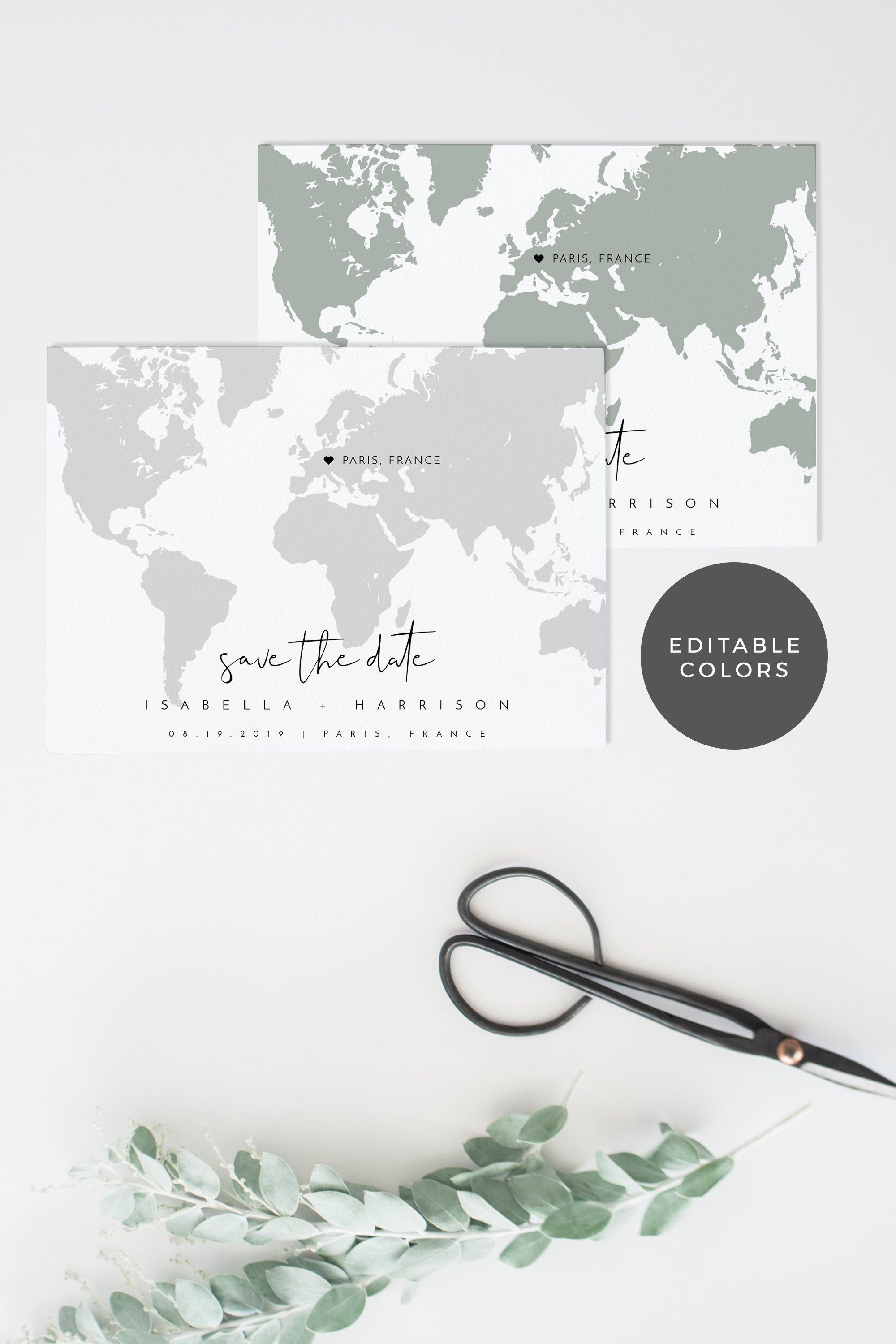 ANY COLOR printable card postcard save the date postcard destination wedding save the date Destination Save the Date save the date map