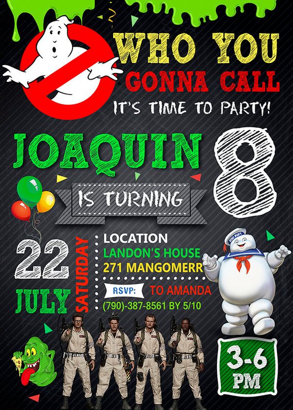 Ghostbusters Invitation Ghostbusters Invite Ghostbusters Birthday