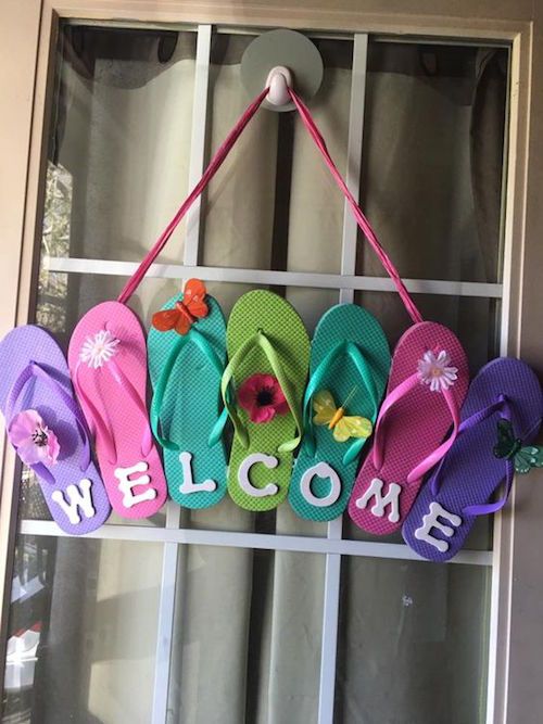 DIY und Selbermachen: Flip Flop decorations :) Willkommensschild #dollarstores