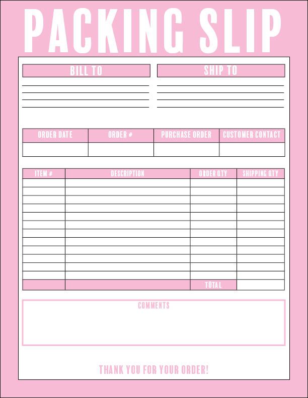 Packing Slip// Business Packing Slip// Shipping pa Packing Slip// Business Packing Slip// Shipping pa