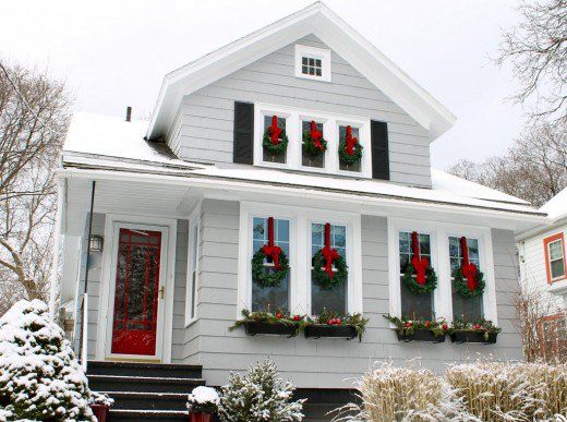 Christmas Houses Noel Pinterest Christmas Wreaths For Windows Colonial Cottage Outdoor Christmas