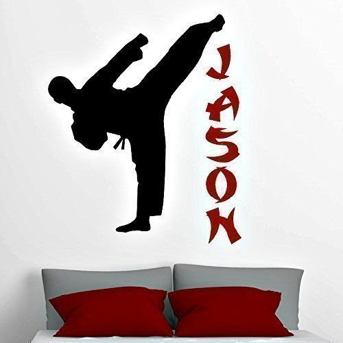 Personalized Karate Boy Wall Decal Martial Art Decor Jiu Jitsu Personalized Karate Boy Wall Decal Martial Art Decor Jiu Jitsu Sticker 30 Colors Several Sizes The Arts Teaches Young Kids More Than Just