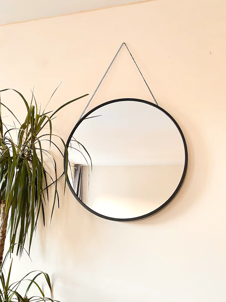 Large Black Mirror Round Wall Decor Bohemian In 2021 Gold Mirror Wall Decor, Big Circle Wall Mirror Sets