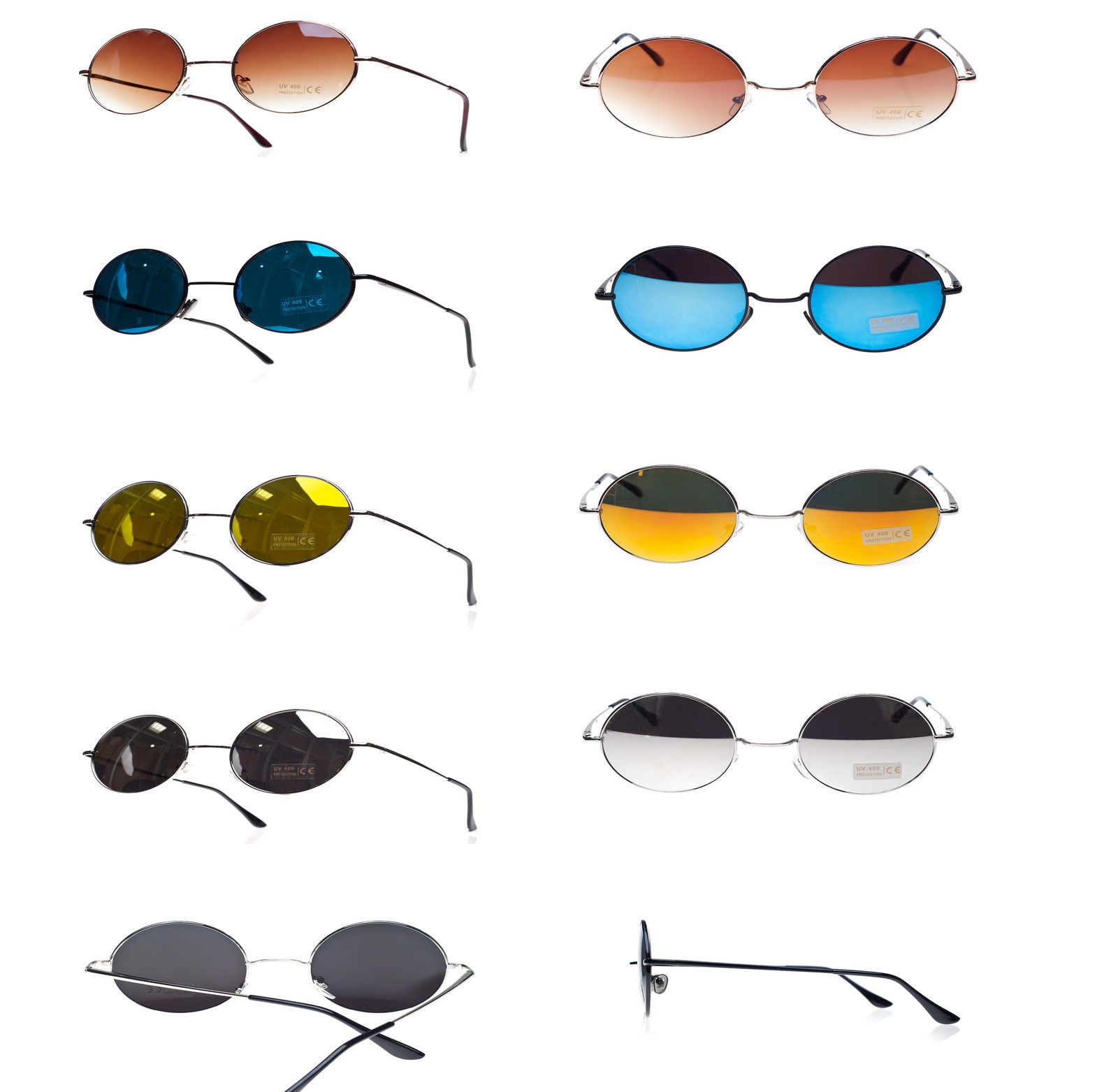 Round John Lennon Style Sunglasses Mirror Hippy Hippies 70's 60's Lens Round John Lennon Style Sunglasses Mirror Hippy Hippies 70's 60's Lens