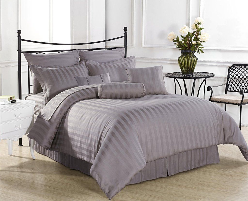 EGYPTIAN Bedding 600 Thread Count Silver Grey Egyptian Cotton Duvet Cover