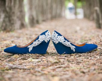 Wedding Shoes Blue Wedges Heels Low Wedge Wedding Shoes Blue Wedges Heels Low Wedge Something