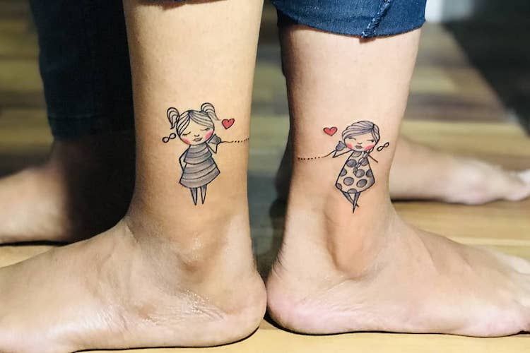 Siblings share a very deep bond that often warrants a loving tribute. We've found matching or themed tattoos that the whole family will love. Matching Quote Tattoos, Matching Tattoos For Siblings, Sibling Tattoos, Sister Tattoos, Tv Tattoo, Tattoo Now, Poke Tattoo, Paw Print Tattoo, Back Tattoos