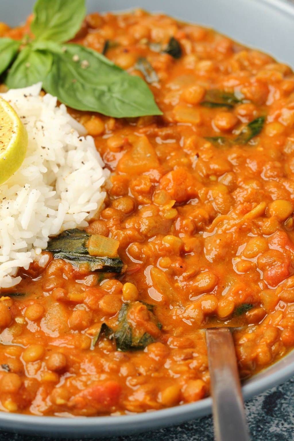 This creamy vegan lentil curry makes a perfect weeknight meal. It's