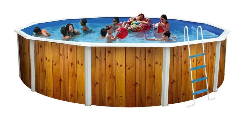 Kit Piscine Acier Aspect Pierre Gre Cerdena Ronde 4 80 X 1 22 M