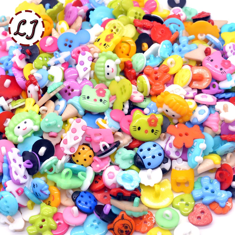 200pcs Mix Lot High Quality Round Resin Button clothes Sewing Scrapbook DIY