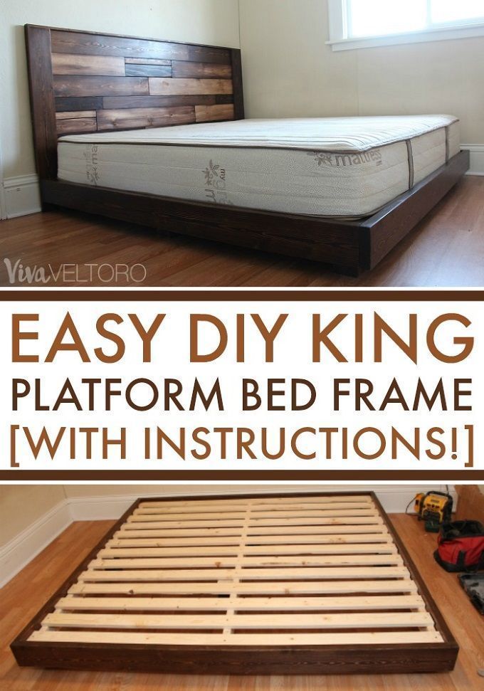 Easy Diy Platform Bed With Instructions Frame Plans King Diy Platform Bed Frame, How To Assemble A King Bed Frame