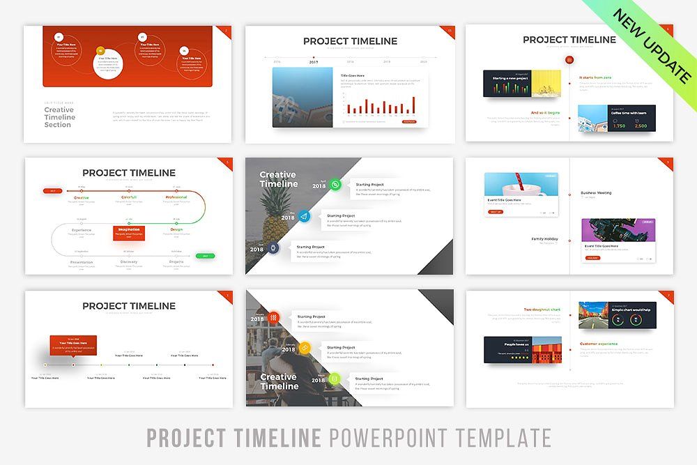 project timeline updated v 5 schemes color change pick vectors