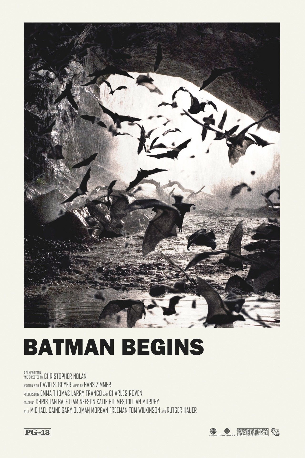 BATMAN BEGINS VINTAGE MOVIE POSTER FILM A4 A3 ART PRINT CINEMA