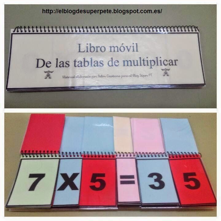 Súper Pt Libro Móvil De Las Tablas De Multiplicar Tablas De Multiplicar Libro Movil Material Didactico Para Matematicas