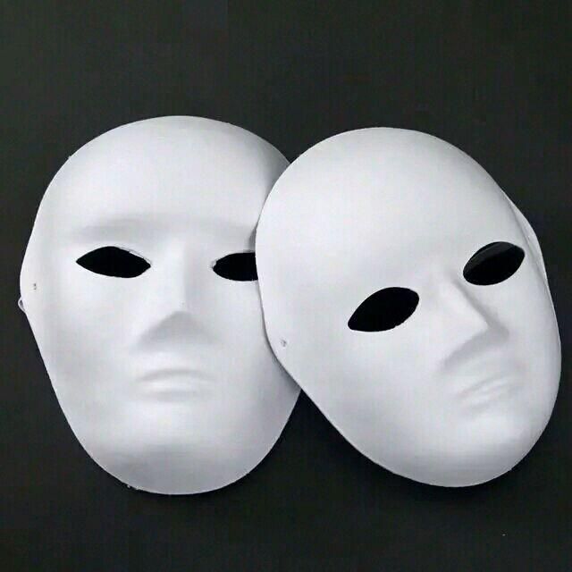 Halloween White Blank Half Skull Fear Costume Party Mask