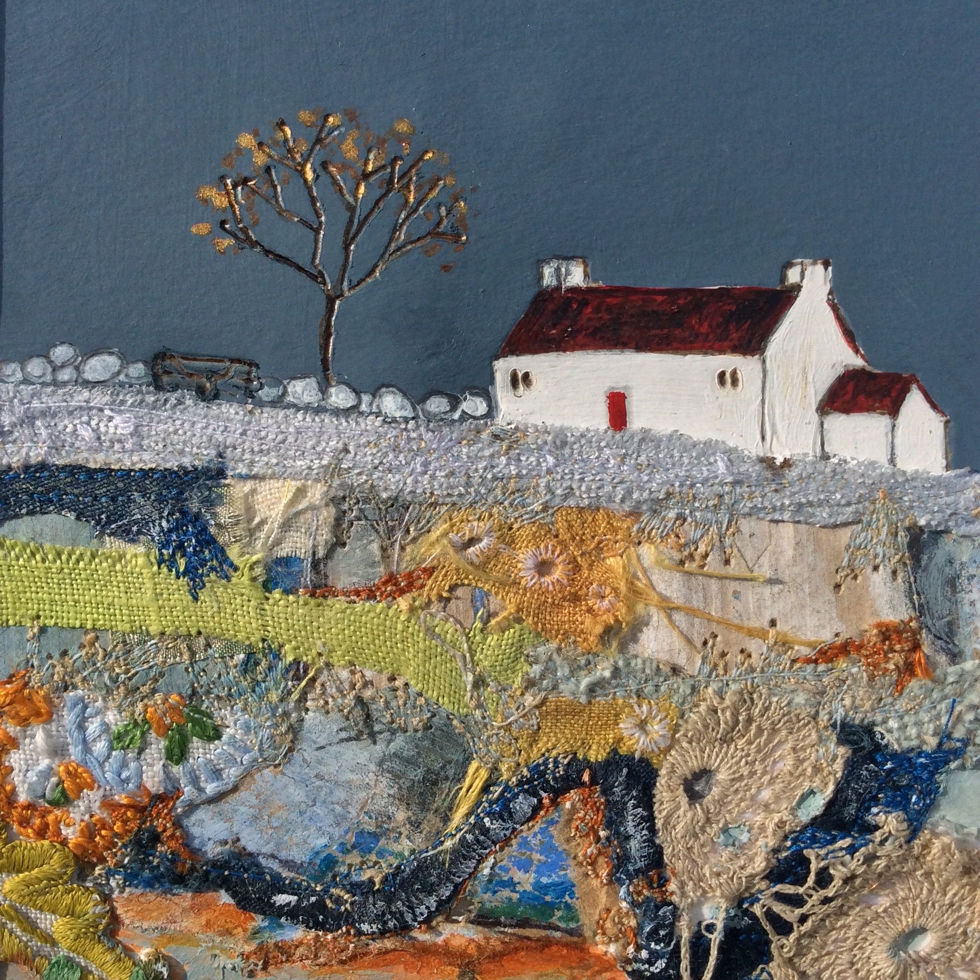 Mixed Media painting by Louise O'hara | Landscape art quilts, Original ...