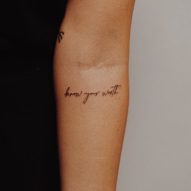 Please send me messages before order. This important to specify the details of your requirement. we can discuss about detail concept brief. Also you can add any references you have. You can place order after I appr Simple Quote Tattoos, Arm Quote Tattoos, Phrase Tattoos, Writing Tattoos, Classy Tattoos, Elegant Tattoos, Subtle Tattoos, Dainty Tattoos, Feminine Tattoos