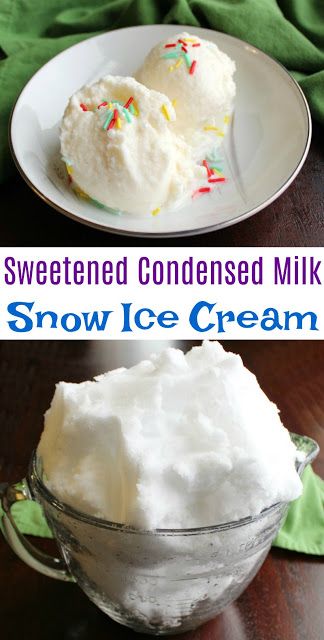 Sweetened Condensed Milk Snow Ice Cream #snowicecreamrecipe