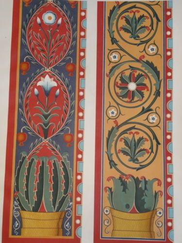 Litho couleur DÉCORATION ARCHITECTURE PEINTURE PAPIER PEINT 1860 - repeindre du papier peint Litho couleur DÉCORATION ARCHITECTURE PEINTURE PAPIER PEINT 1860 - repeindre du papier peint