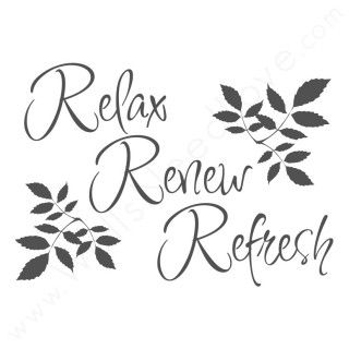 JUST RELAX WALL DECAL VINYL LETTERING BATHROOM READING BOOK MEDITATION MUSIC